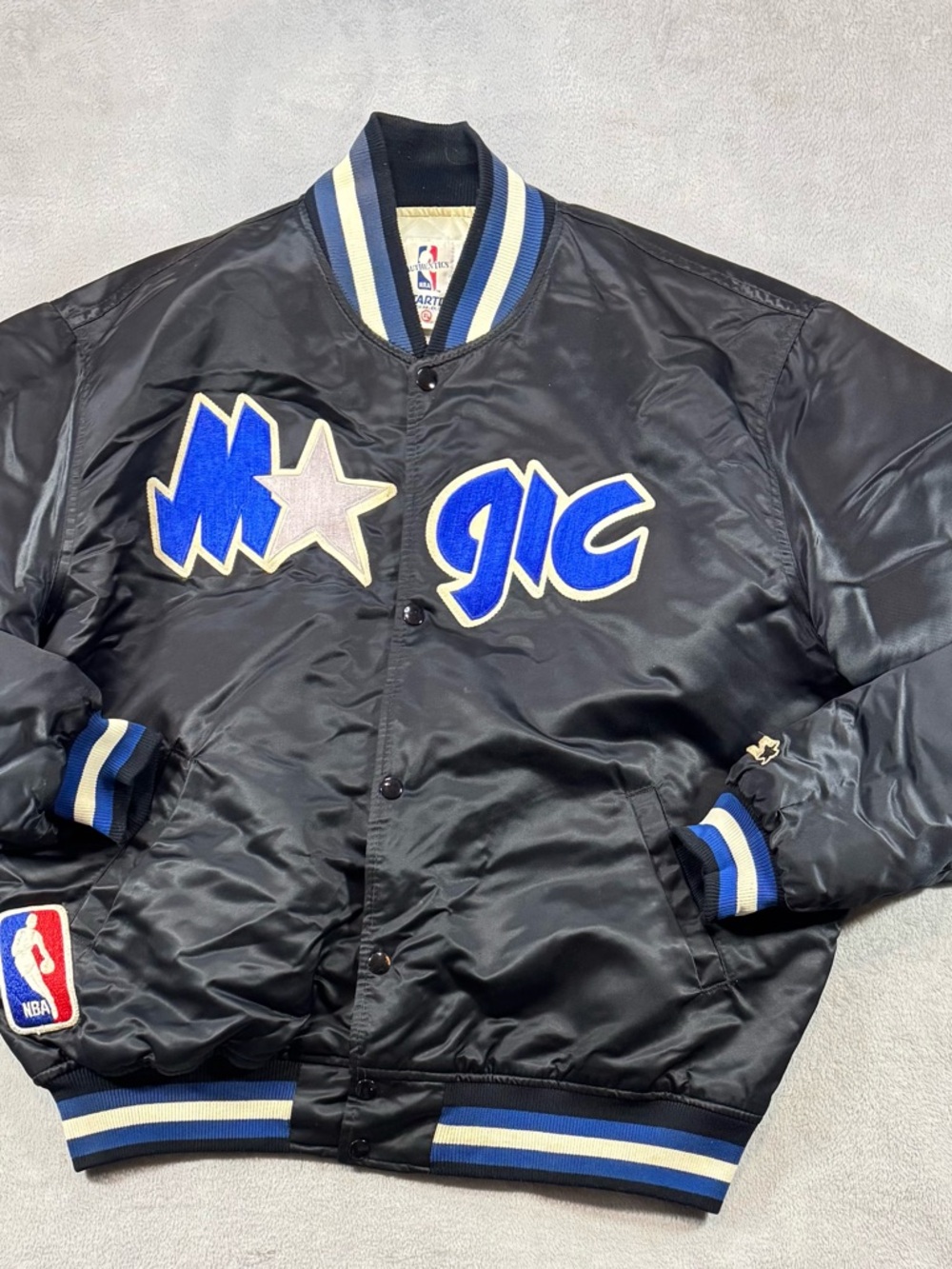 Vintage 80’s 90’s Orlando Magic Satin Starter Jacket Size XL Made In USA🔥🚨